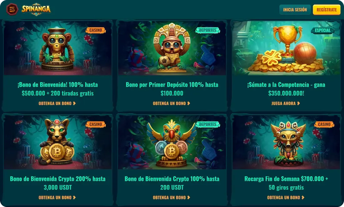 bonos del casino spinanga