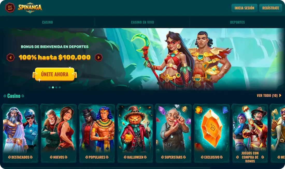 sitio web del casino spinanga